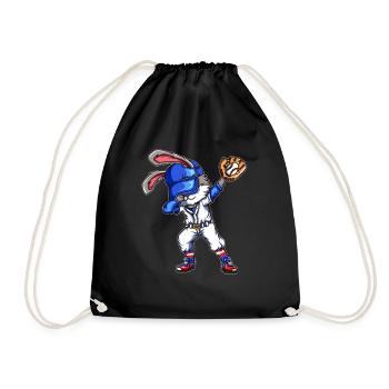 Tenue de baseball avec un joueur de baseball lapin - Sac de sport léger - noir - Devant