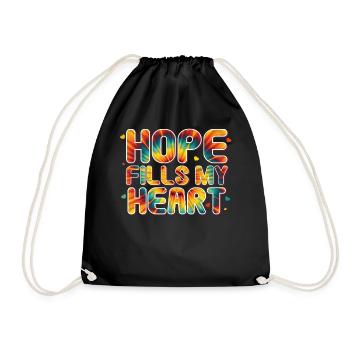 Hope Fills My Heart Tie Dye Hippie Inspirational A - Turnbeutel - Schwarz - Vorne