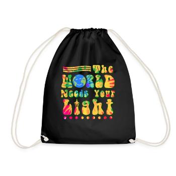 Retro Tie Dye Groovy Positive Quote Hippie - Turnbeutel - Schwarz - Vorne