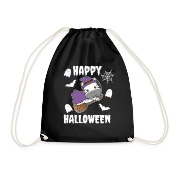 Zebra Joyeux Halloween Sorcière Enfants Sorcière Costume de Sorcière - Sac de sport léger - noir - Devant