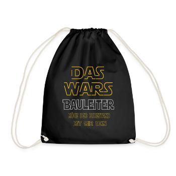 Rente Bauleiter Rente Geschenke - Turnbeutel - Schwarz - Vorne