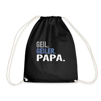 Papa Bester Papa Papa Spruch Papa Geburtstag - Turnbeutel - Schwarz - Vorne