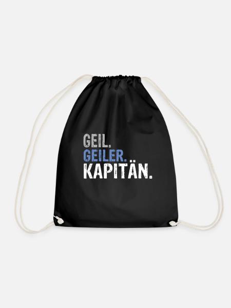 Kapitän Kapitän Spruch Kapitän Geburtstag - Turnbeutel - Schwarz