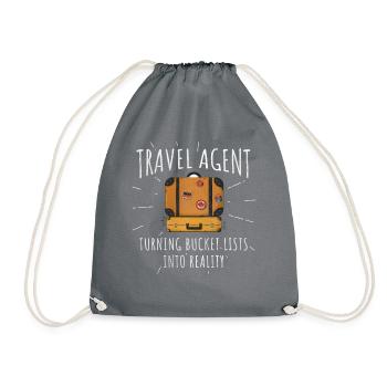 Turning Bucket Lists Into Reality Reisebüro - Turnbeutel - Grau - Vorne