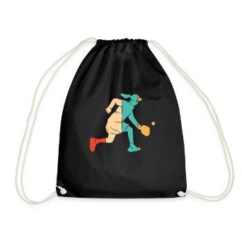 Retro Pickleball Professional Pickleball Fan Pickleball - Drawstring Bag - black - Front