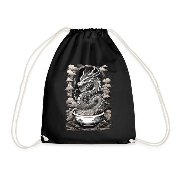 Dragon de Ramen Soup Ukiyo-E Japan Art Style - Sac de sport léger - noir - Devant