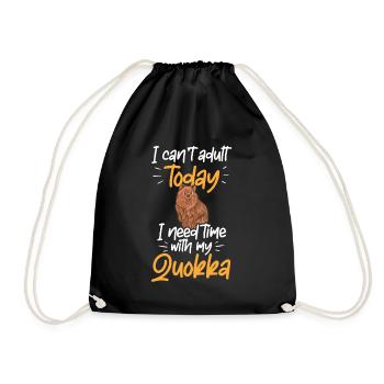 Need time with Quokka marsupial Australia - Drawstring Bag - black - Front