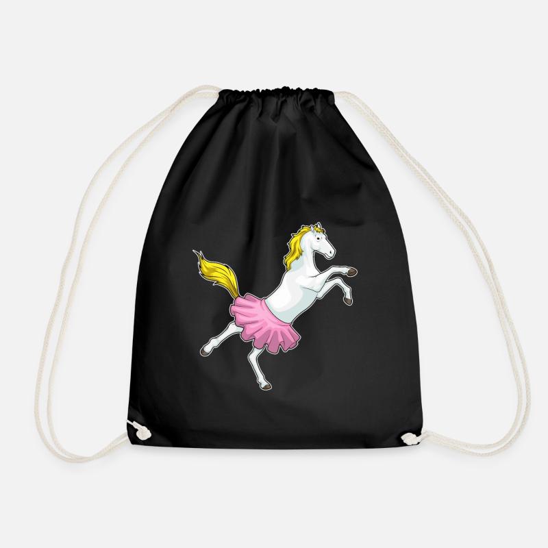 Pferd Ballerina Ballett Tanz - Turnbeutel - Schwarz