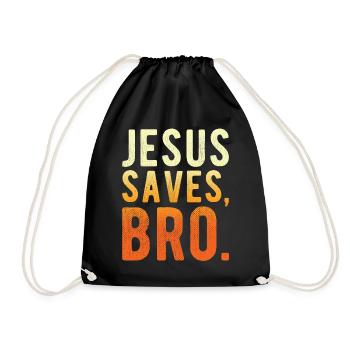 Jesus Rettet Bruder - Turnbeutel - Schwarz - Vorne