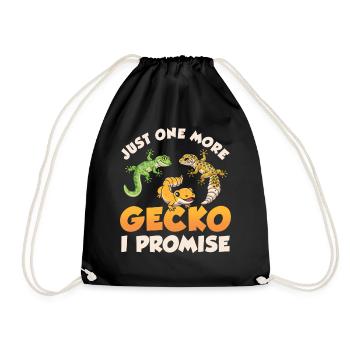 Gecko Lustig Nur noch einen Gecko Versprochen - Turnbeutel - Schwarz - Vorne