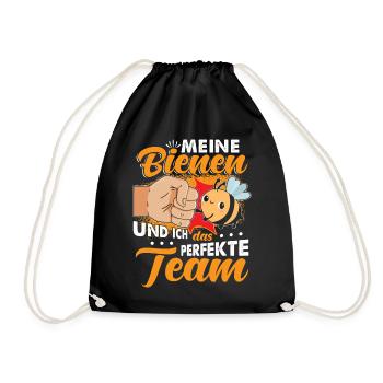 Meine Bienen Und Ich Das Perfekte Team - Turnbeutel - Schwarz - Vorne