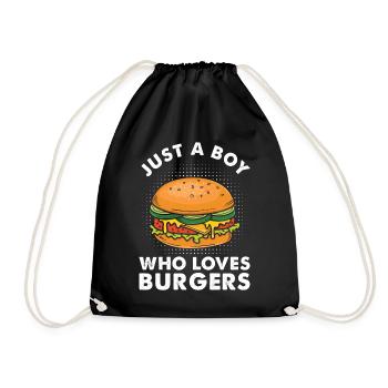 Burger Cheeseburger Hamburger Fan Gift - Drawstring Bag - black - Front