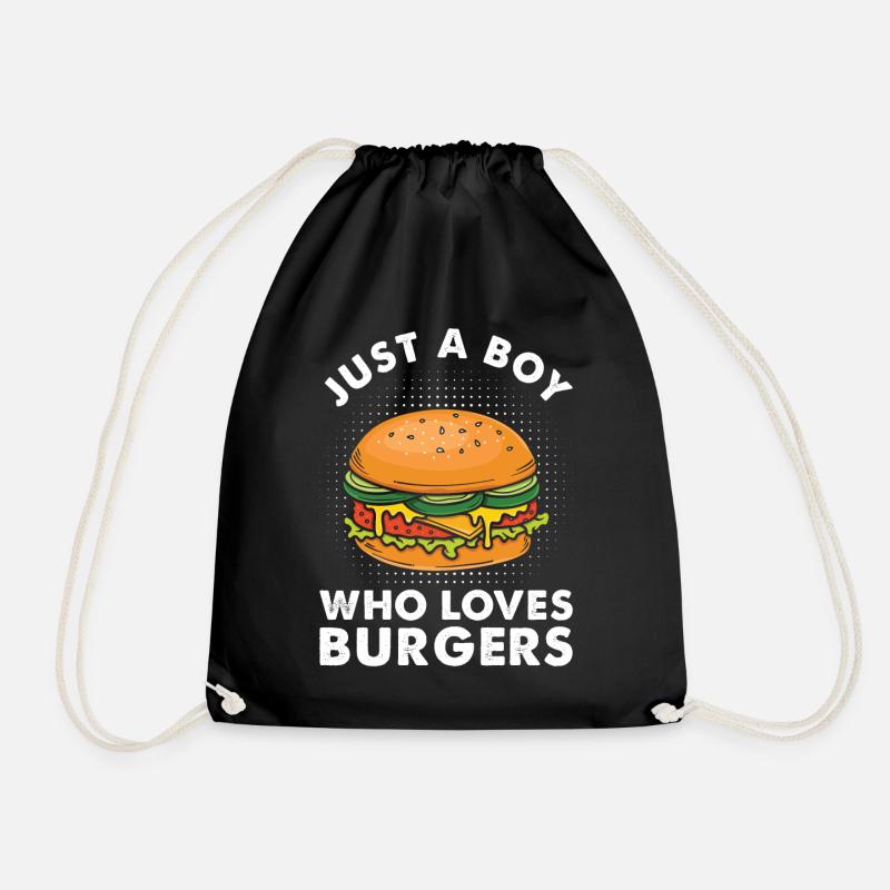 Burger Cheeseburger Hamburger Fan Geschenk - Turnbeutel - Schwarz