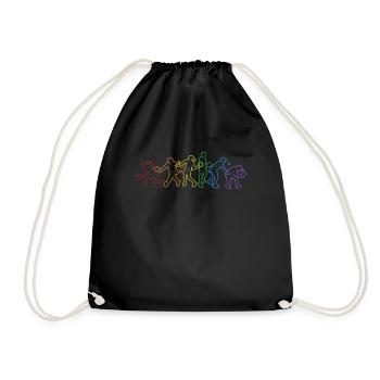 Pickleball LGBT Rainbow Pickleball Player - Drawstring Bag - black - Front