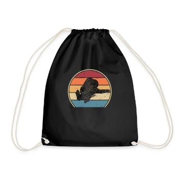 Retro Spaceship Taikonaut Cosmonaut Spaceman - Drawstring Bag - black - Front