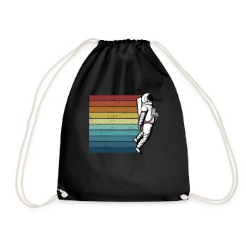 Retro Taikonaut Kosmonaut Raumschiff Raumfahrer - Turnbeutel - Schwarz - Vorne