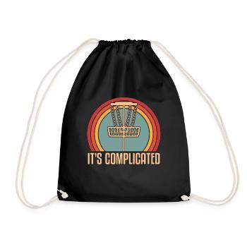 Disc Golf It's Complicated Loves Disc Golf Basket - Drawstring Bag - black - Front
