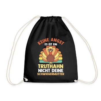 Truthuhn Truthahn - Turnbeutel - Schwarz - Vorne