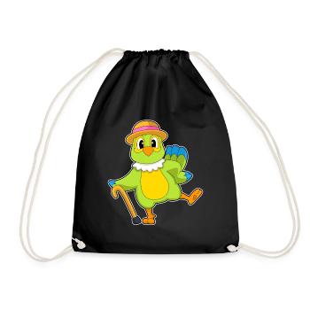 Parrot Pensioner Walking Stick - Drawstring Bag - black - Front