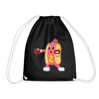 Hot Dog Boxer Boxing Gloves Boxing - Drawstring Bag - black - Front
