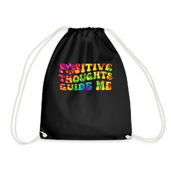 Positive Thoughts Guide Me Rainbow Tie Dye Groovy - Turnbeutel - Schwarz - Vorne