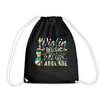 La musique de violon est ma langue d’amour Musique de violon - Sac de sport léger - noir - Devant