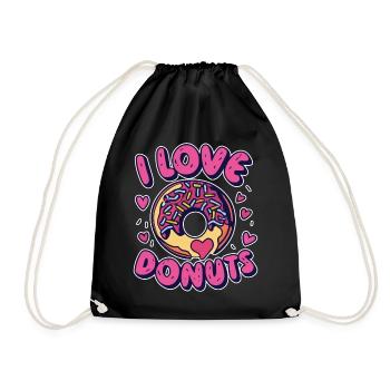 I love Donuts - Célébrez votre amour pour les beignets - Sac de sport léger - noir - Devant