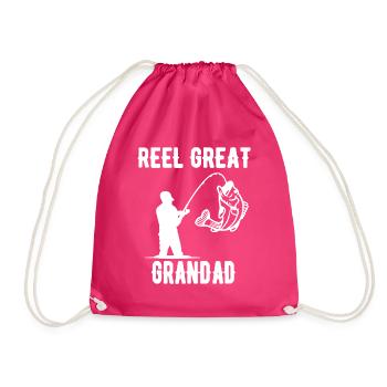 Rolle Urgroßvater Angelliebhaber Geschenk - Turnbeutel - Fuchsia - Vorne