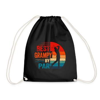Vintage Best Grampy By Par Lover Golf - Turnbeutel - Schwarz - Vorne