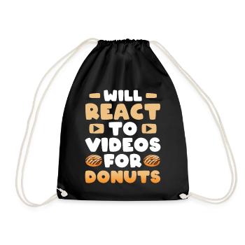 Reaction Streamer Video Reaktion Content Creator - Drawstring Bag - black - Front