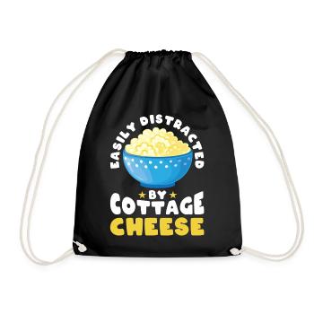 Fromage cottage Fromage cottage rétro vintage - Sac de sport léger - noir - Devant
