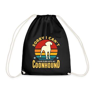 Coonhound Sorry I Can't I Have Retro Dog Breed - Turnbeutel - Schwarz - Vorne