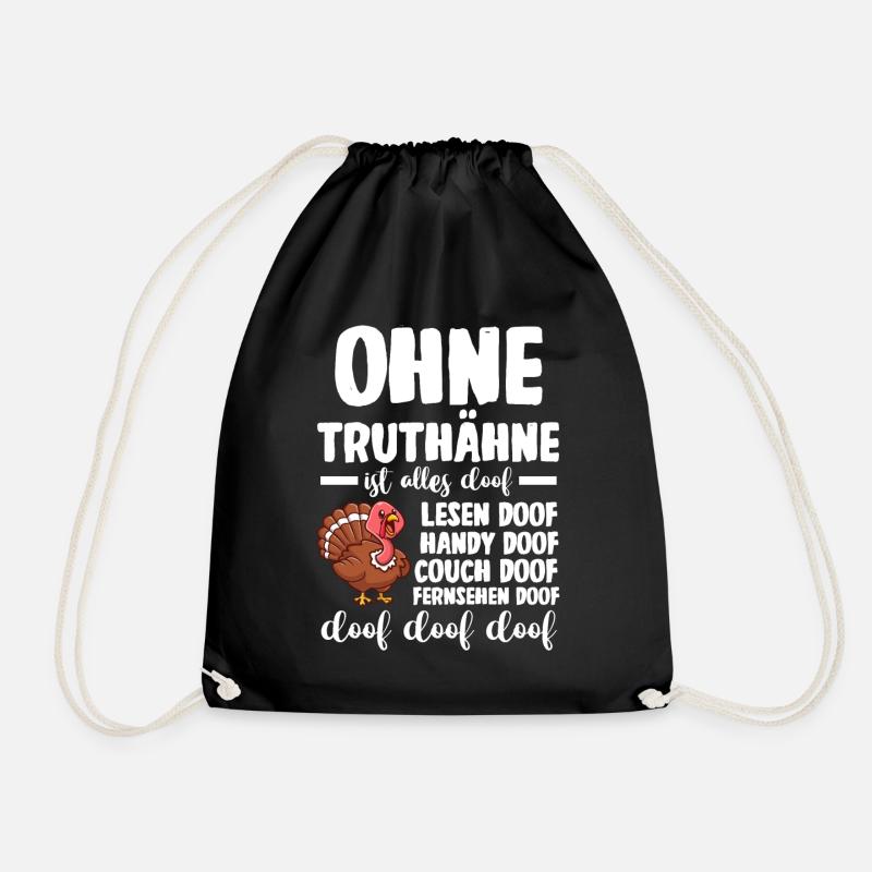 Truthuhn Truthahn - Turnbeutel - Schwarz