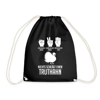 Truthuhn Truthahn - Turnbeutel - Schwarz - Vorne