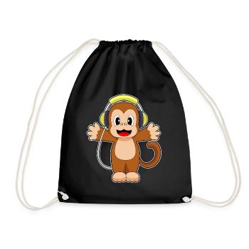 Musique casque de singe - Sac de sport léger - noir - Devant