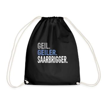 Saarbrigger Saarland Saarländer Saarländisch - Turnbeutel - Schwarz - Vorne