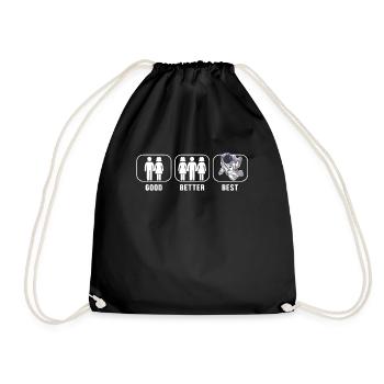 Good Better Best Astronaut Cosmonaut Spaceship - Drawstring Bag - black - Front