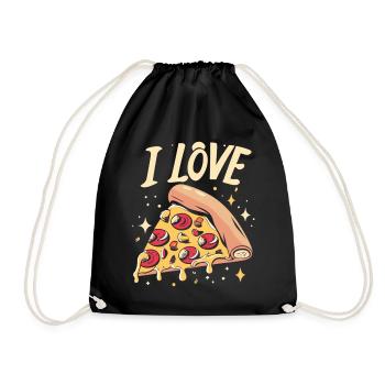J’aime la pizza - Montrez votre amour pour la pizza - Sac de sport léger - noir - Devant
