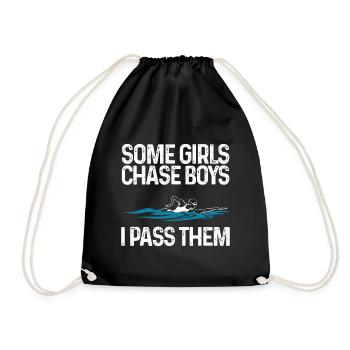 Drôle de cadeau de natation pour les filles femmes de natation - Sac de sport léger - noir - Devant