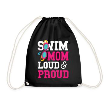 Schwimmer Schwimmen Mama - Turnbeutel - Schwarz - Vorne