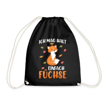 Fuchs niedlich Ich mag halt Füchse - Turnbeutel - Schwarz - Vorne