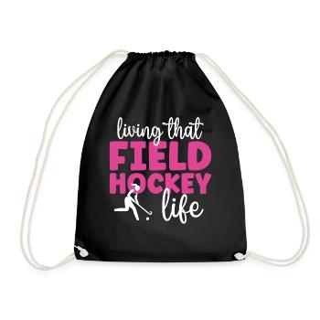 Field Hockey Living That Field - Turnbeutel - Schwarz - Vorne