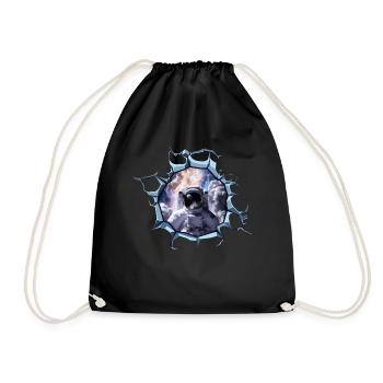 Taikonaut, Cosmonaut, Spaceship, Spaceman - Drawstring Bag - black - Front