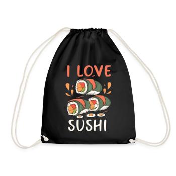 Sushi Passion - Love, Life, Sushi - Drawstring Bag - black - Front