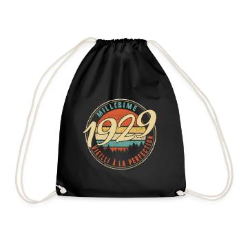 Millésime 1929 Vieilli À La Perfection Humour T - Drawstring Bag - black - Front