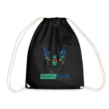 Majestic Scarab - Symbol of Power and Protection - Drawstring Bag - black - Front