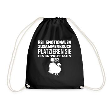 Truthuhn Truthahn - Turnbeutel - Schwarz - Vorne