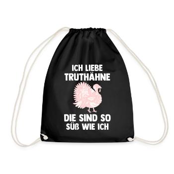 Truthuhn Truthahn - Turnbeutel - Schwarz - Vorne