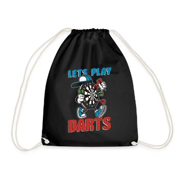 Target Sports Lets Play Darts Loves Dartboard - Drawstring Bag - black - Front