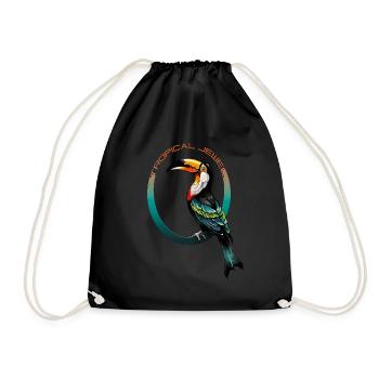 Tropical Jewel: Toucan Delight - Drawstring Bag - black - Front